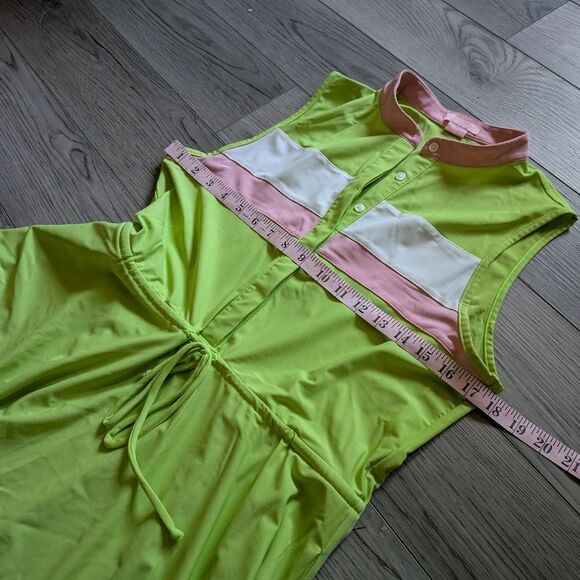 Kilo Tango Tennis Swing Dress Pink Green Athletic Preppy Size Medium - Picture 4 of 9